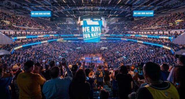 Inside Golden State Warriors Basketball Arena during a game